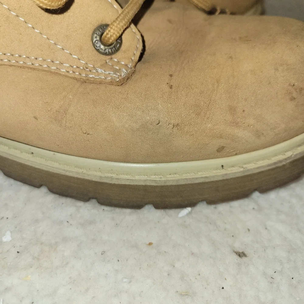 Lugz Tan Nubuck Leather Work Shoes Men's 9 Lace Up Low Ankle Boots‎
